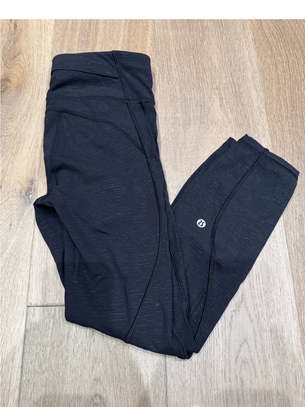 Lululemon Time To Sweat Leggings In Emboss Black 23’ Size 4 Yoga Tennis Active